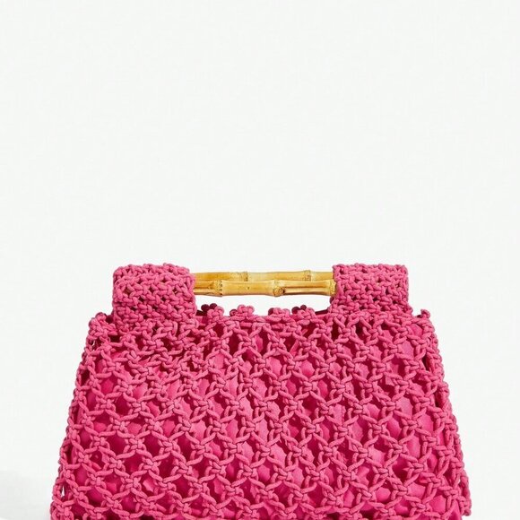 Hot Pink Vacation Women's Woven Tote Bag - Picture 3 of 7